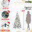Arbre de Noël floqué de 5 pi, 250 lumières à DEL blanc chaud, 518 pointes d'aiguille corsées et dures, système de branches articulées, finition du support, branches complètes, assemblage rapide,