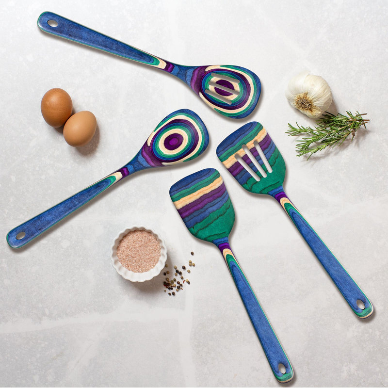 Baltique Mumbai 4-Piece Layered Birch Utensil Set