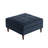 Upholstered Navy Square Tufted Corduroy Flip-Tray Top Storage Ottoman, Single Ottoman Modular Part For Sectional Sofa-1061832496
