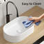 Lavabo de salle de bain ovale au-dessus du comptoir, lavabo vasque en porcelaine blanche de 19 po x 12 po, lavabo de meuble-lavabo moderne, lavabo en céramique Art