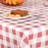 Waterproof Rectangle Checkered Rectangle Tablecloth Flannel Backed Vinyl Tablecloth 60"x 84",Gingham Plaid Red White 