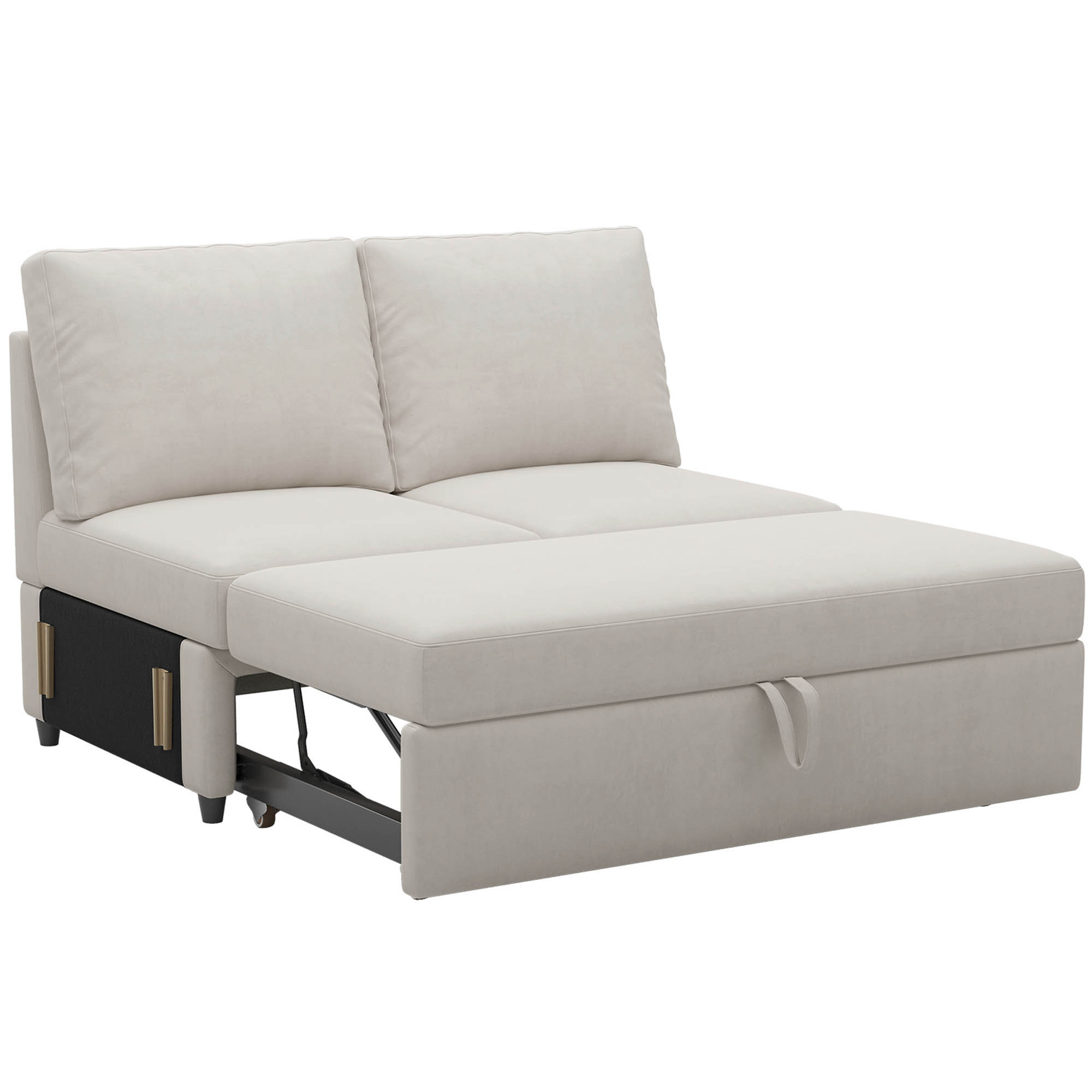 Astoria Grand Armless Double Seat Module Pullout Sofa Bed Module For Modular Sectional Sofa Wayfair