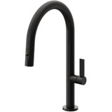 Pull-Down Kitchen Faucet With Button Sprayer - Low Arc Spout