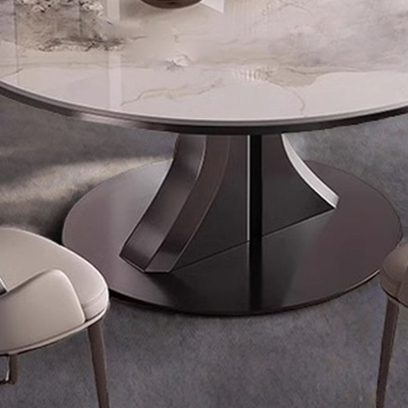 Table de salle à manger ronde, moderne et luxueuse, H 29,5 po x L 47,2 po x l 47,2 po