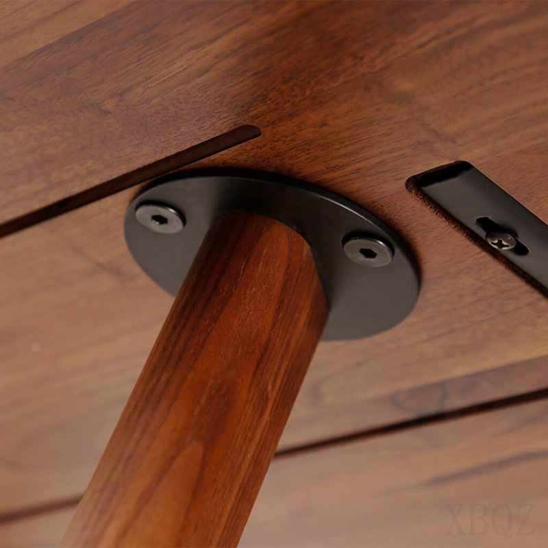 Triangular 2-Piece Walnut Wood Nesting Table
