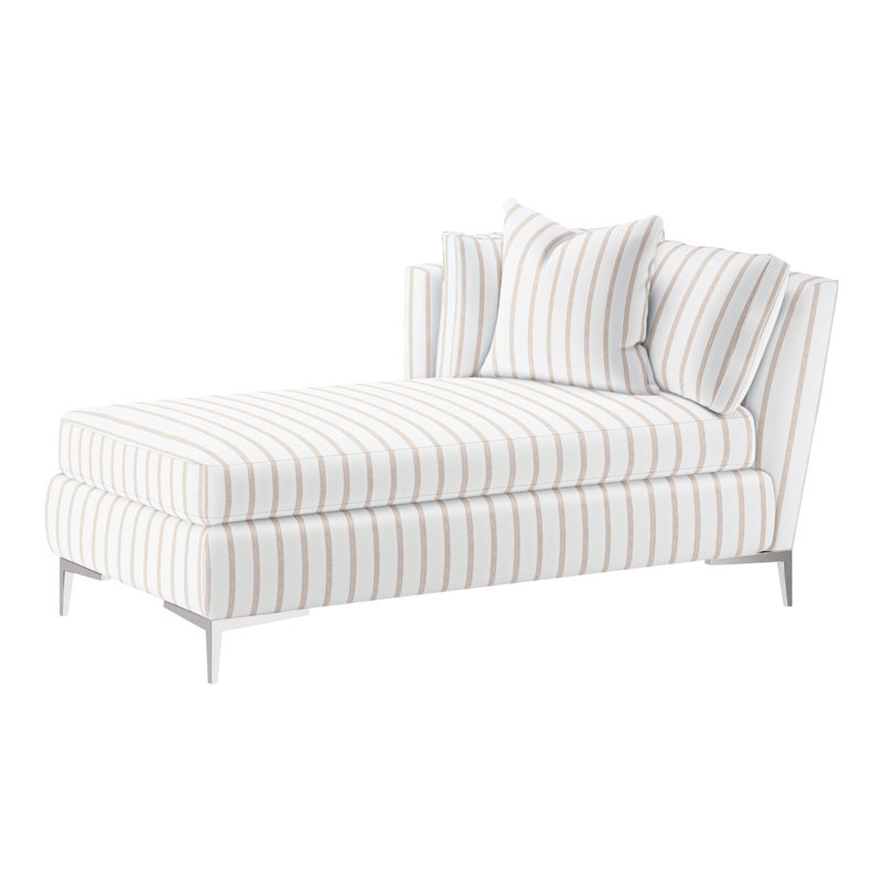 Aiden Chaise Lounge, Polished Stainless, Left Hand Facing, Perigold Improve Stucco