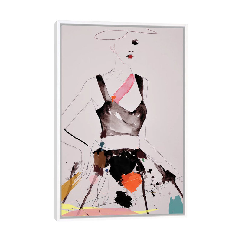 Figure 5 1 Piece Painting on Canvas, 66.04 cm H x 45.72 cm W, White Framed