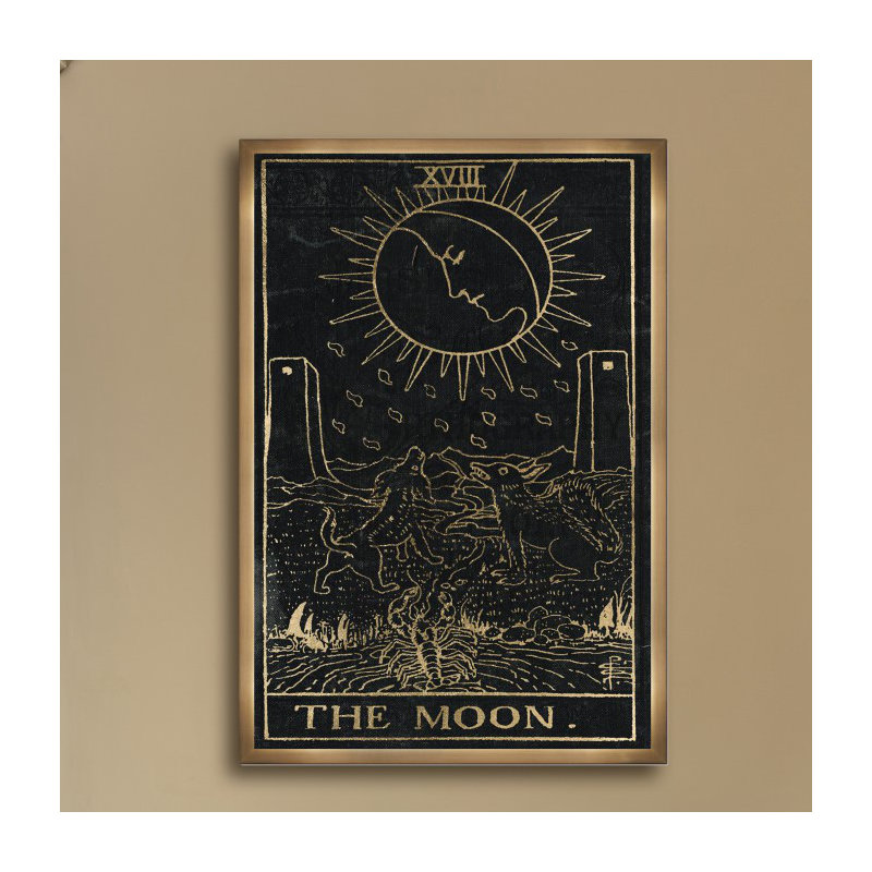 « the moon tarot », impression encadrée, H 46,5 po x l 31,5 po x P 0,5 po