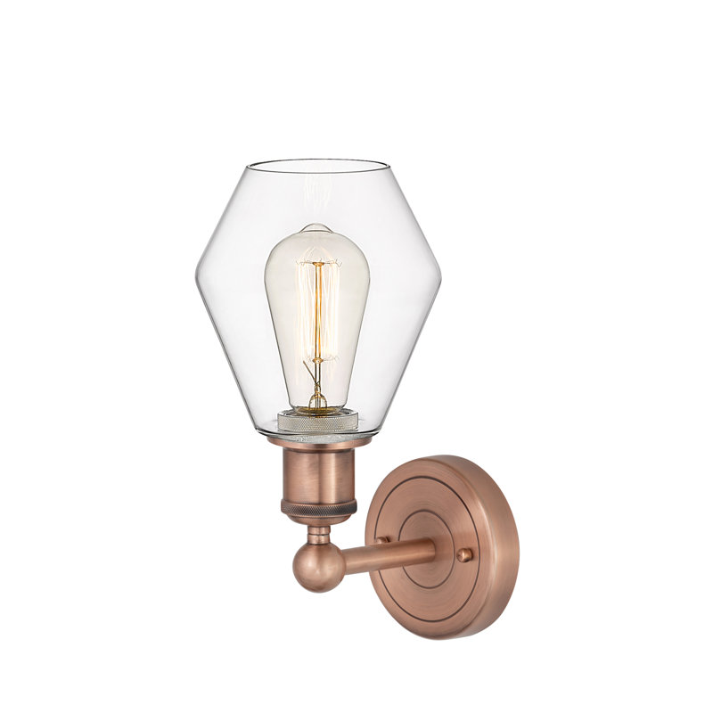 Amylea Armed Sconce, Clear, Antique Copper