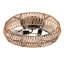Plafonnier encastré 4 lumières 19 pouces Boho, cadre en métal noir avec abat-jour en corde de papier tissé à la main, sans ampoules incluses-1606488969