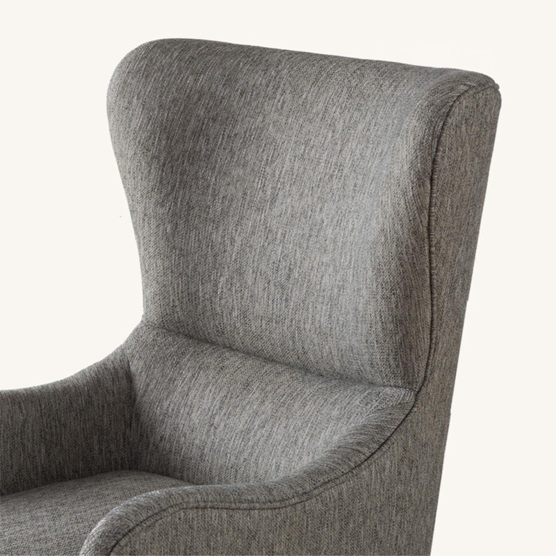 Chaise avec accoudoirs recouverts de tissu d'ameublement, Gris, Tissu gris