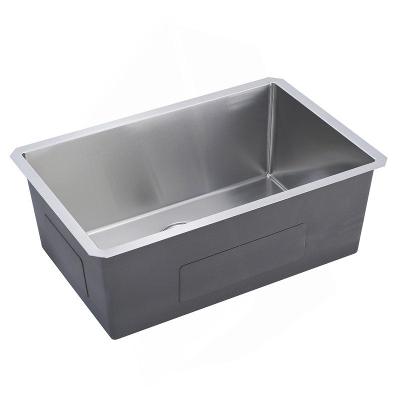 Évier de cuisine encastré à simple cuve en acier inoxydable 304 de calibre 16 de L 30 po x l 18 po (évier seulement)