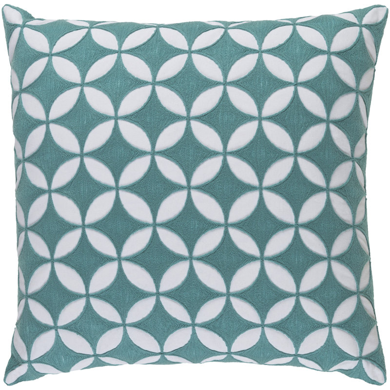 Bright Red and Neutral Geometric Cotton Woven Pillow Cover