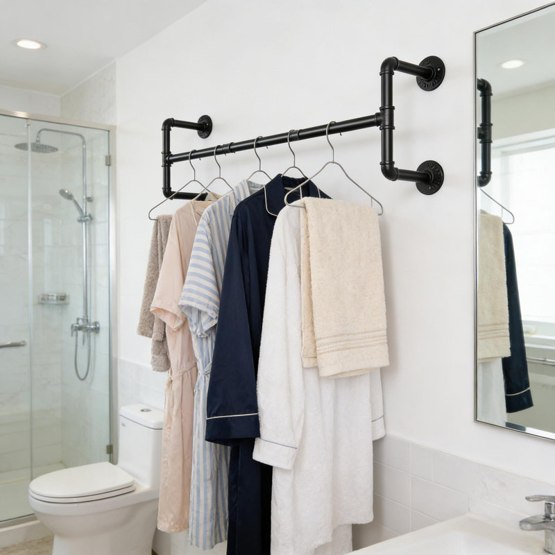 Hovag 42.9'' Metal Industrial Pipe Clothing Rack