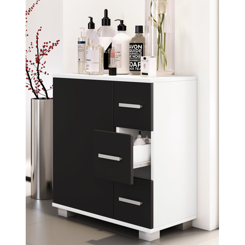 Sayaan Bathroom Cabinet, White / Black