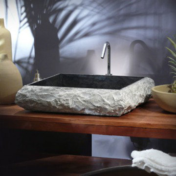 Vasque Countertop Basin, Dark Blue, 13cm H x 50cm W x 40cm D