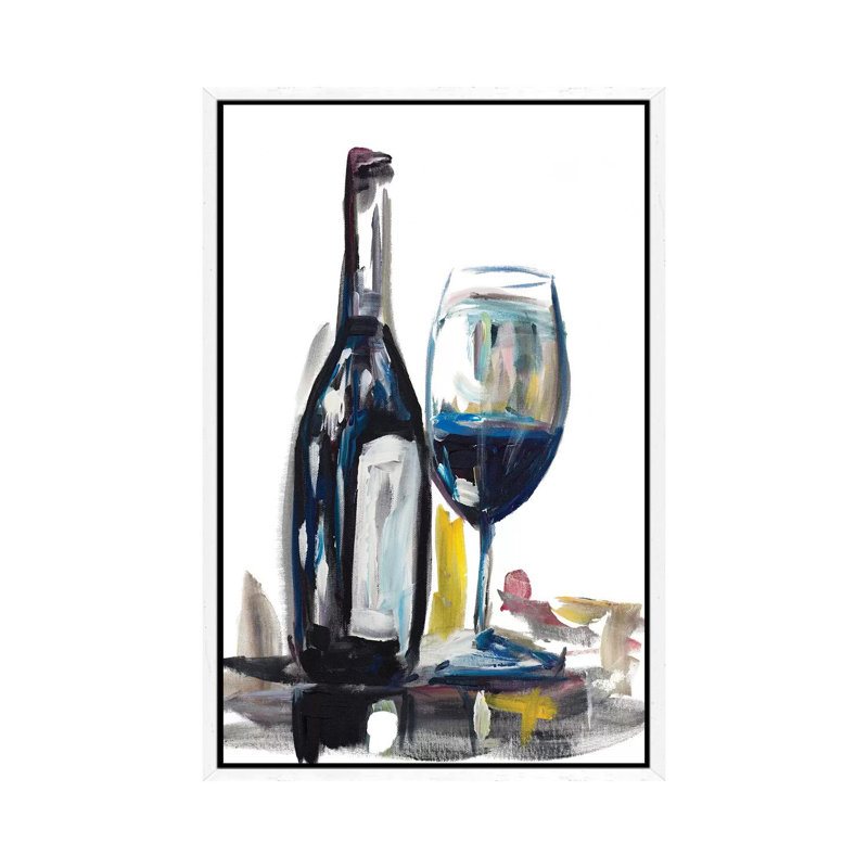 Time For Wine I by Andy Beauchamp - Painting on Canvas, White Framed Canvas, 152.5 cm H x 101.5 cm W