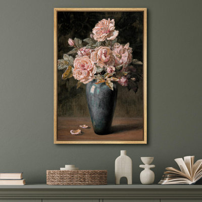 Fleurs roses, rétro, nature morte, illustrations rustiques, campagne française