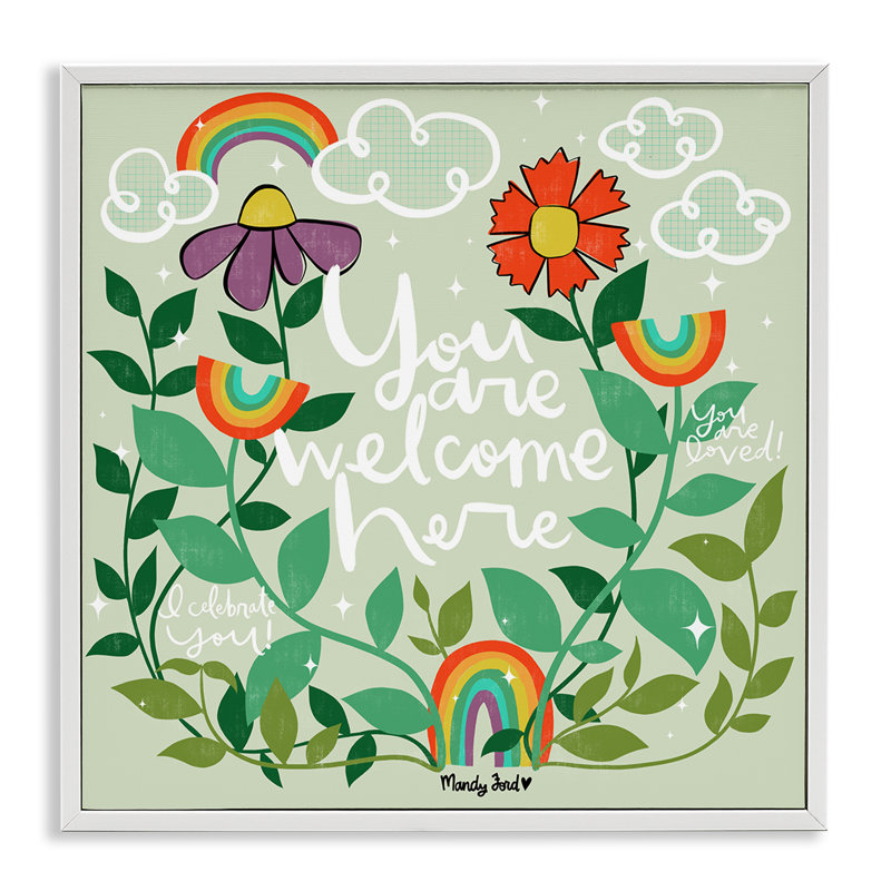 «Comforting Welcome Here», giclée encadrée, design par Mandy Ford Art + Illustration, H 24 po x l 24 po