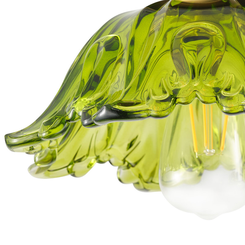 Plafonnier encastré 1 lumière en laiton avec abat-jour en verre, à intensité variable, base E26, certifié ETL