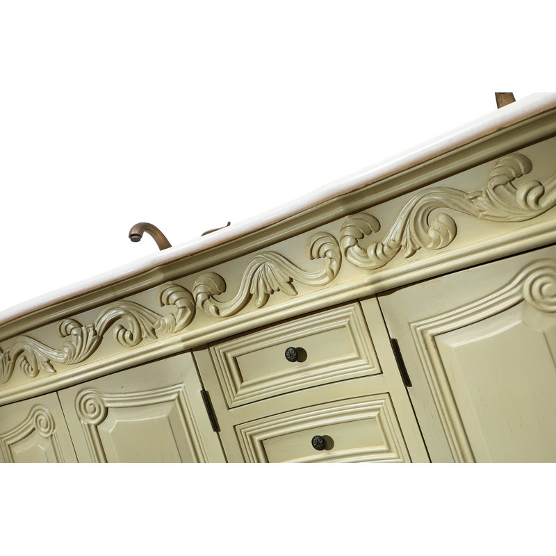 Aurillac Pakrat 60" Double Bathroom Vanity Set, White