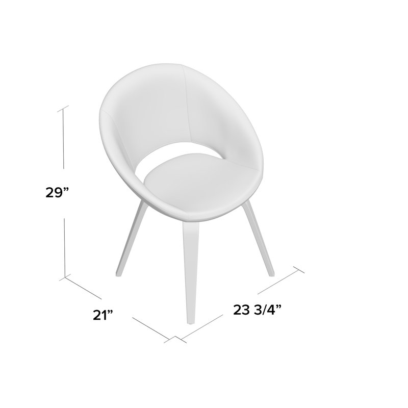 Fauteuil Papasan large de 23,75 po Crescent, Noyer américain, Similicuir os