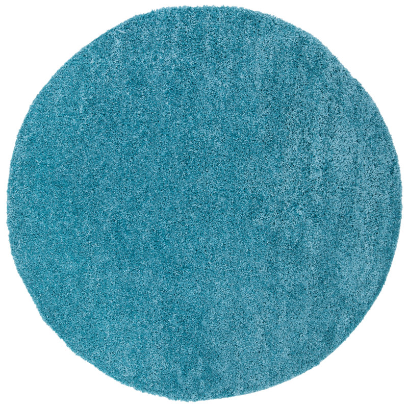 Vahrij Solid Colour Shag Area Rug, Round 91cm