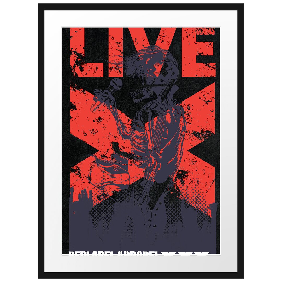 Gerahmtes Poster Live Black