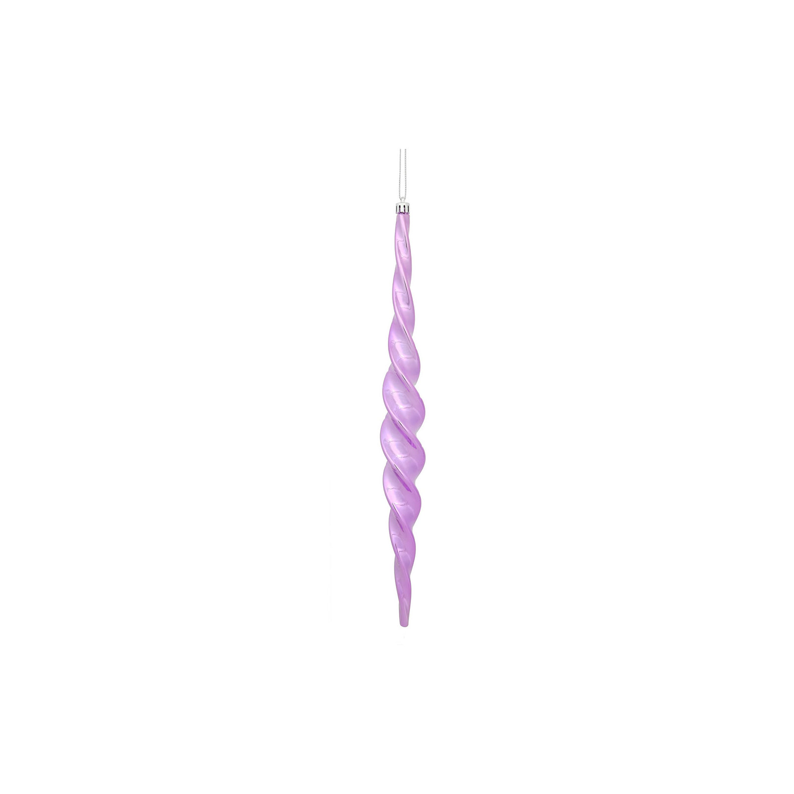 Shiny Spiral Icicle Christmas Ornament, Orchid