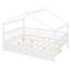 Lit double en bois avec lit gigogne simple, blanc-789874630-789874631