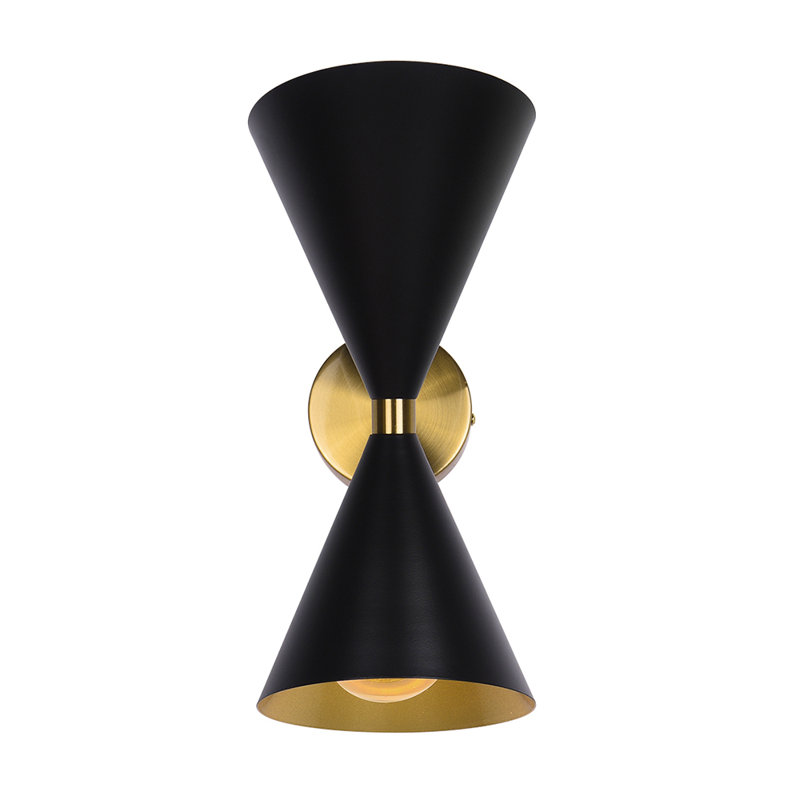 Mid-Century Modern 2-Light Up And Down Hourglass Wall Sconce