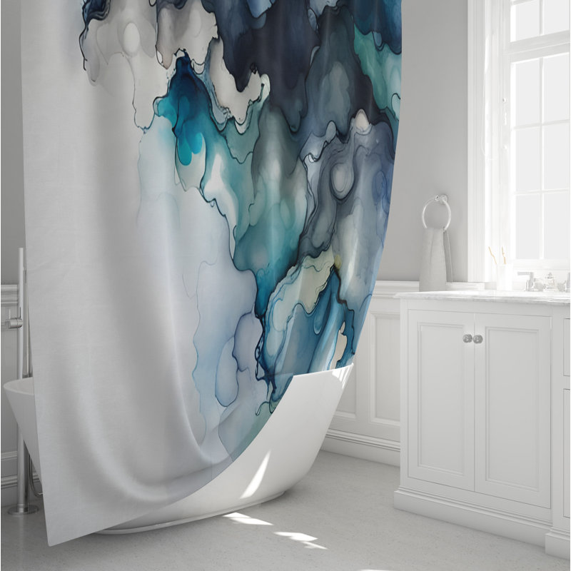 Rideau de douche abstrait Hariom, L 70 po x L 83 po