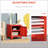 Industrial End Table, Living Room Side Table with Locker-Style Door and Adjustable Shelf