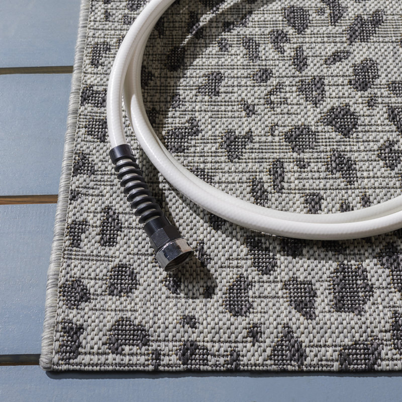 Basinger Animal Print Gray Indoor/Outdoor Area Rug, Runner 2'3" x 20'