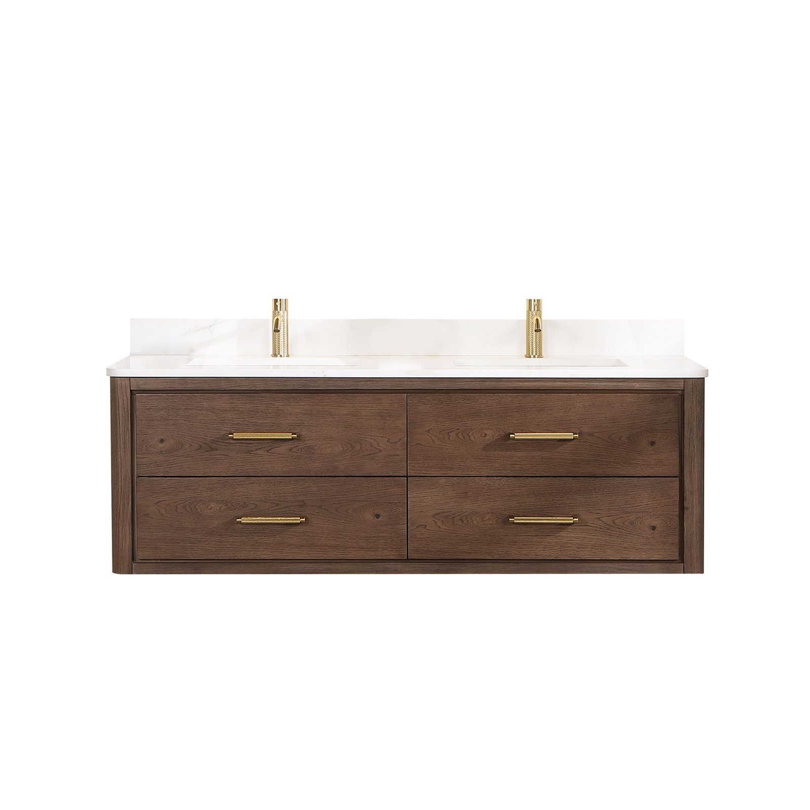 Cristo 60'' Double Bathroom Vanity, Dark Brown Oak