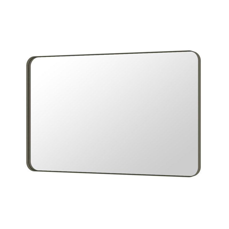 Lesamuel Filleted Corner Wall Mounted Bathroom and Vanity Mirror with Aluminum Frame, Rectangle, 36" x 55", Bronze