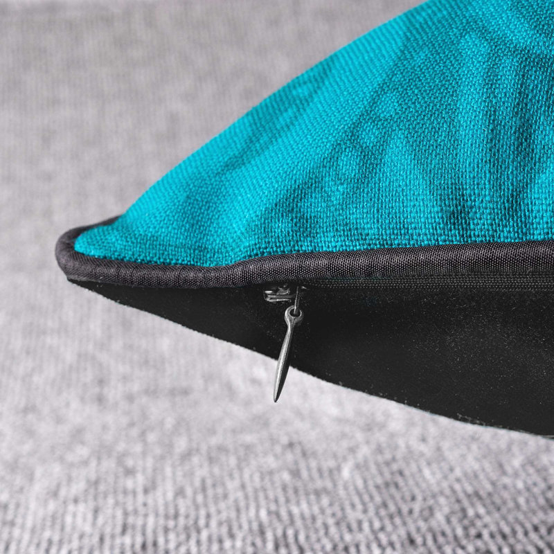  Embroidered Polyester Throw Pillow Cover, Blue
