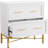 31.49-Inches Modern White & Gold 2-Drawer Lateral File Cabinet