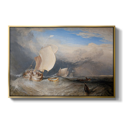 Bateaux de pêche avec des hucksters marchant pour le poisson, 1837-1838-J.M.W. Toile tendue avec châssis Turner