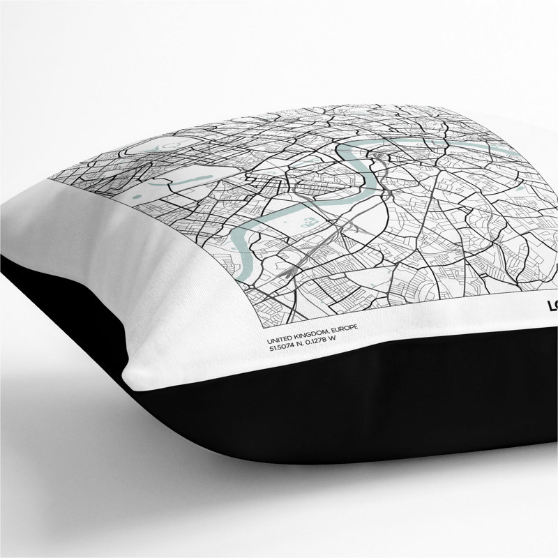 Square Cushion, 55cm H x 55cm W x 20cm D, Black