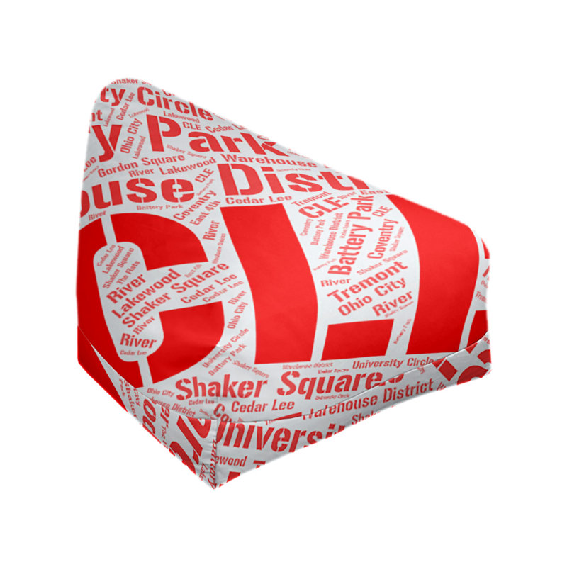 Sac de pois classe standard rand cites city barhood districts, Cleveland, Mélange de polyester rouge