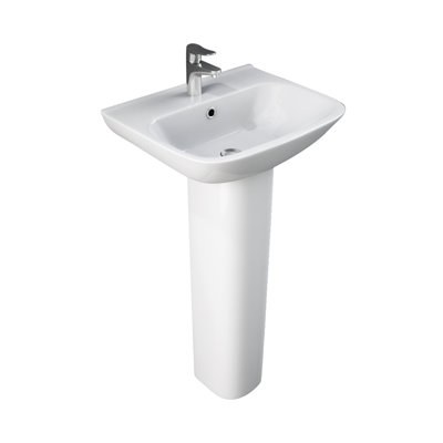 Barclay Eden 14.5 " 27.5 " Tall Vitreous China U-Shaped Bathroom Sink and Overflow Hole