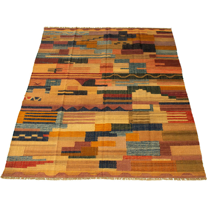 Tapis de la surface en laine 7 pi 11 po x 9 pi 7 po one-of-kind main-noué la new age anatolian