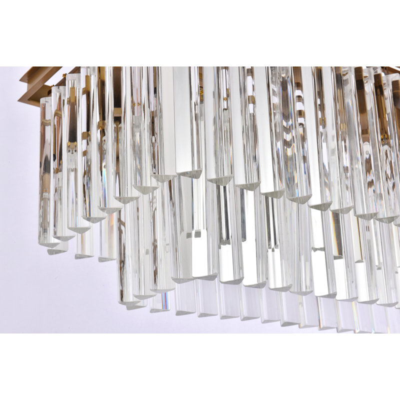 Lustre linéaire en cristal 12 lumières Dahlonega, H 18 po x l 50 po x P 14 po