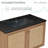 Classe 36 in. Brown Oak Wall Hung Bathroom Vanity With Black, 3-Hole Ceramic Sink Top-1382029366-1382029368