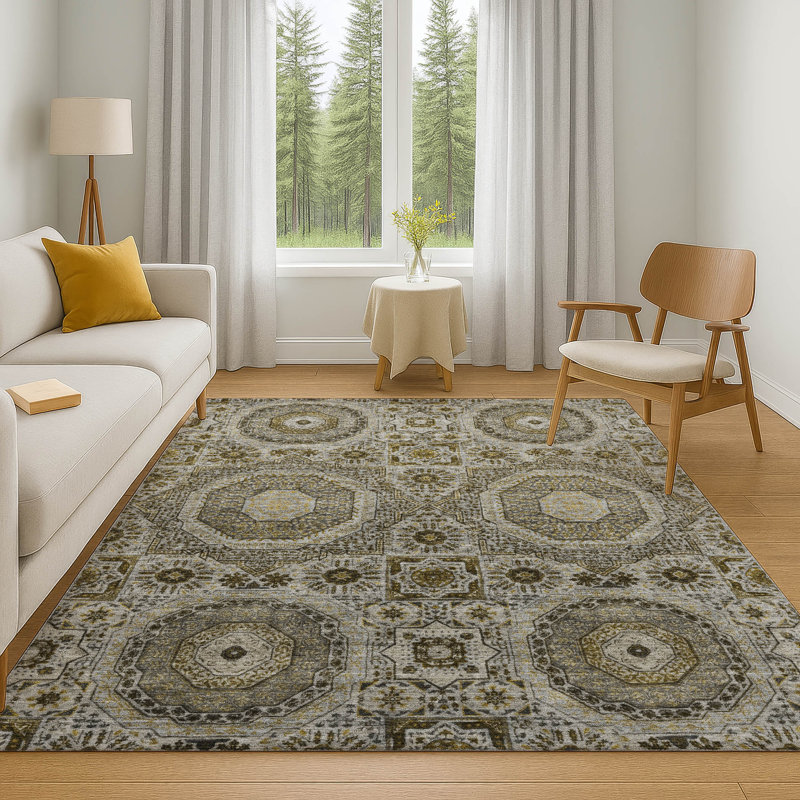 Premium Machine Washable Tara Panels Rug, Rectangle 3' x 5'