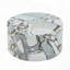 Table basse cylindrique texturée en marbre blanc