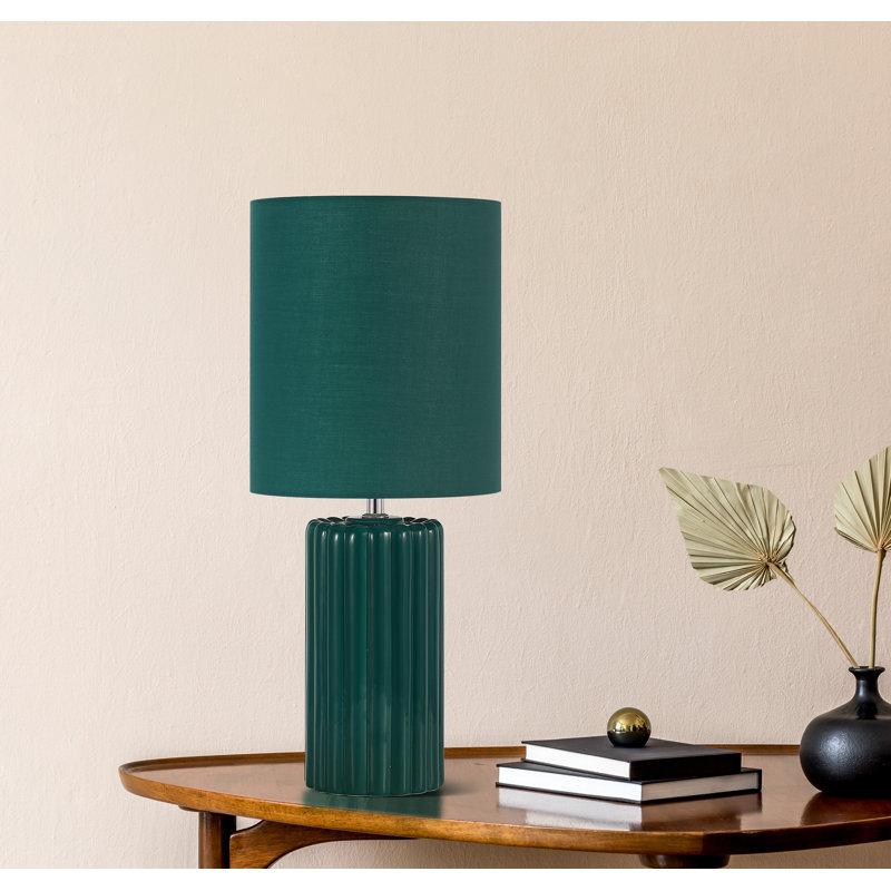 Bracan Ceramic Table Lamp, 23" H x 22" W x 22" D, Olive Green