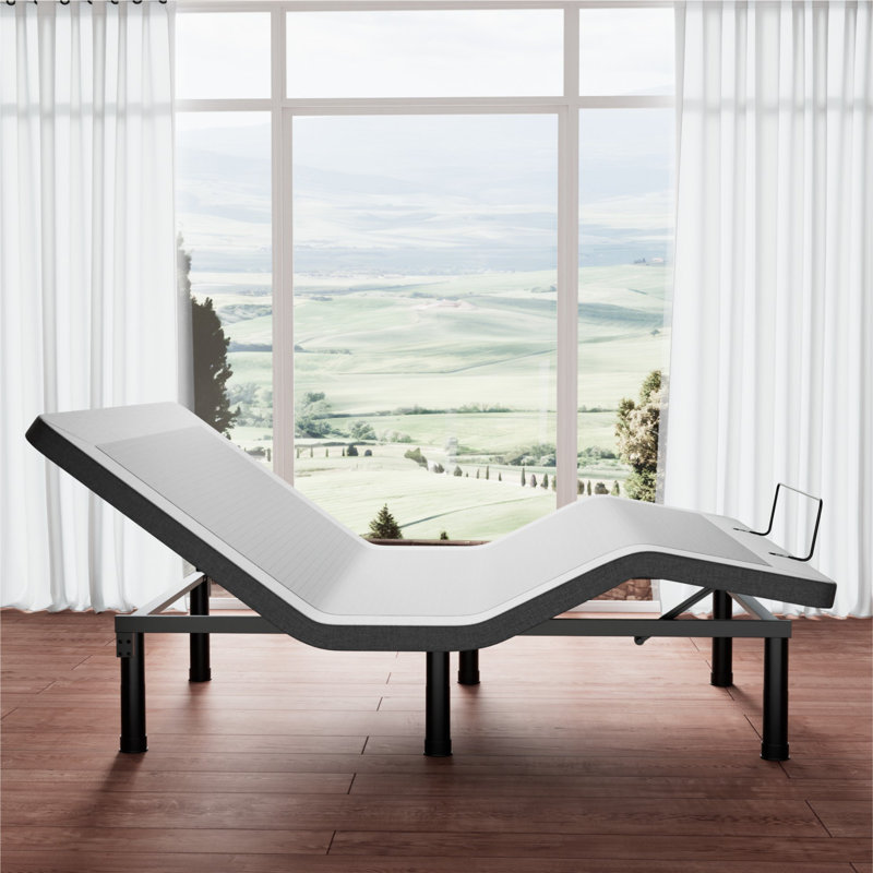 Queen Adjustable Bed Frame With Wireless Remote, Electric Bed, Zero Gravity, Head And Foot Incline, Adjustable Leg Heights, Memory Presets, Anti-Snore