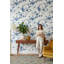 Papier peint floral chinois Fond blanc